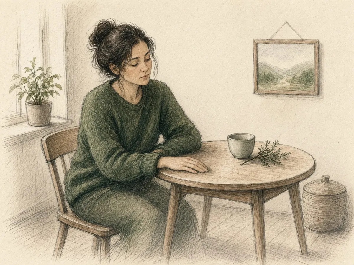 Någon sitter stilla med handen i bordet när det snurrar.